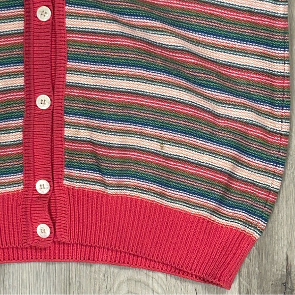 Izod Club Pink Multicoloured Horizontal Striped Large Vest - Picture 3 of 4